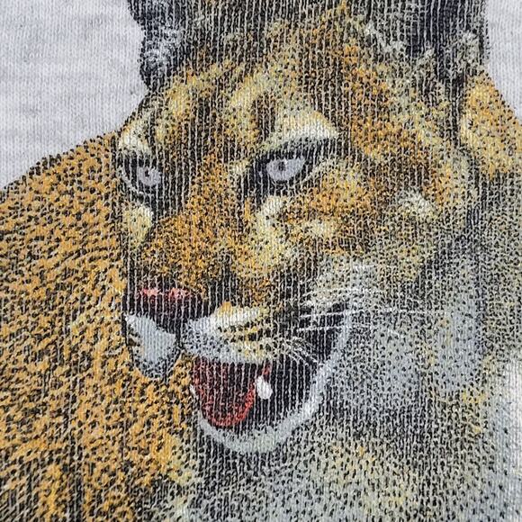 Vintage 80s Cougar Sweatshirt Women Large 21x24 Wildlife USA - Picture 11 of 13